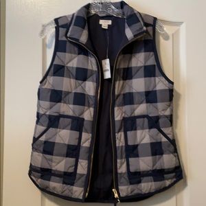 Jcrew plaid puffer vest, NWT